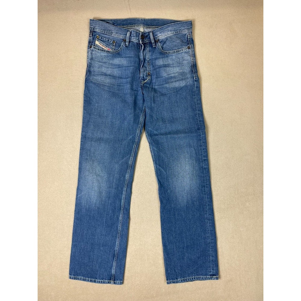 Diesel Jeans Adult 29 Blue Straight Leg Denim Italy Preppy Button‎ Fly Mens